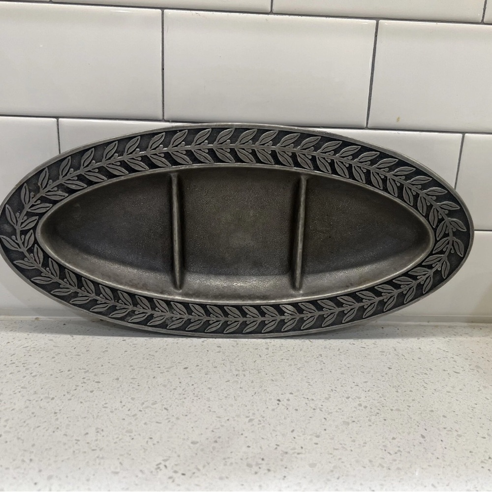 Vintage Wilton Pewter Tray with Embossed Logo